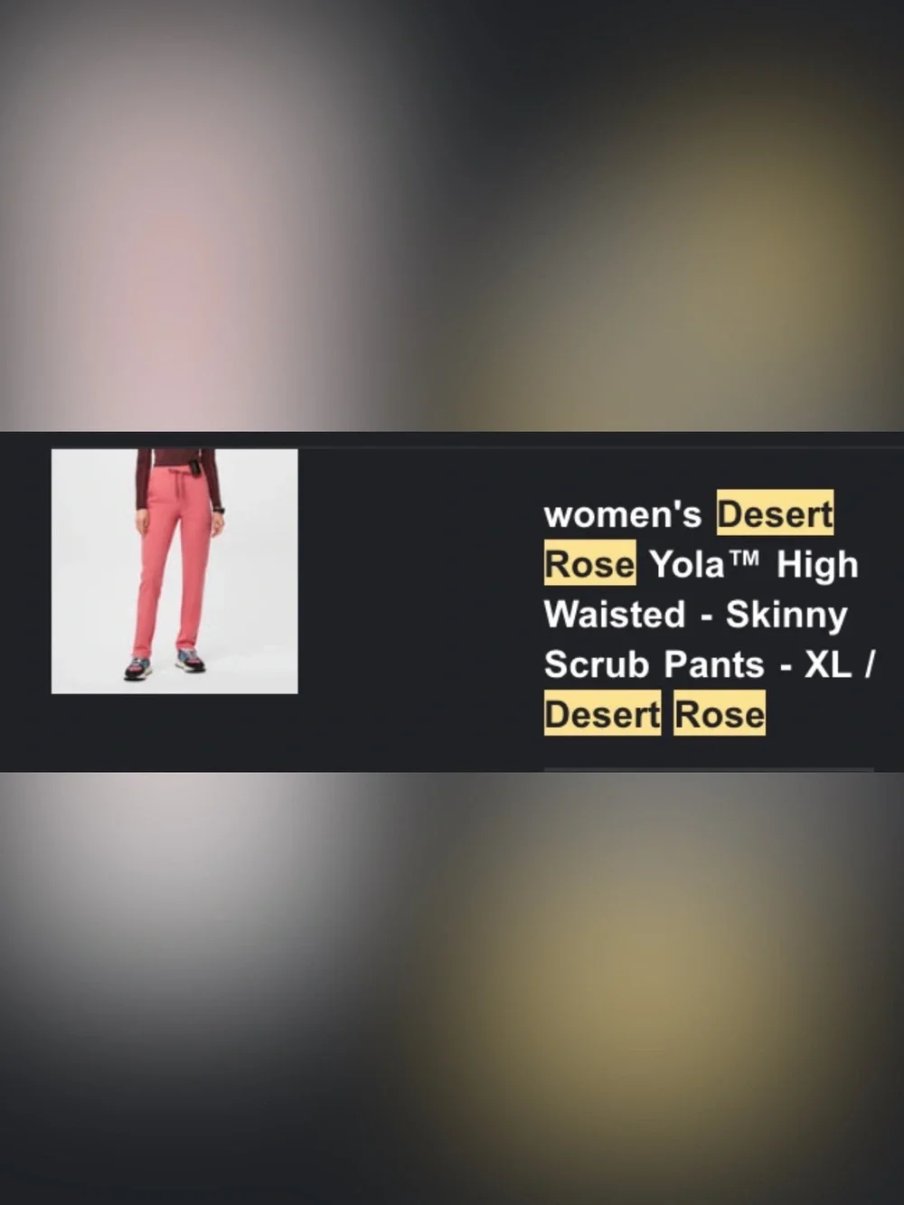 Figs HW Yola scrub pants Desert Rose color